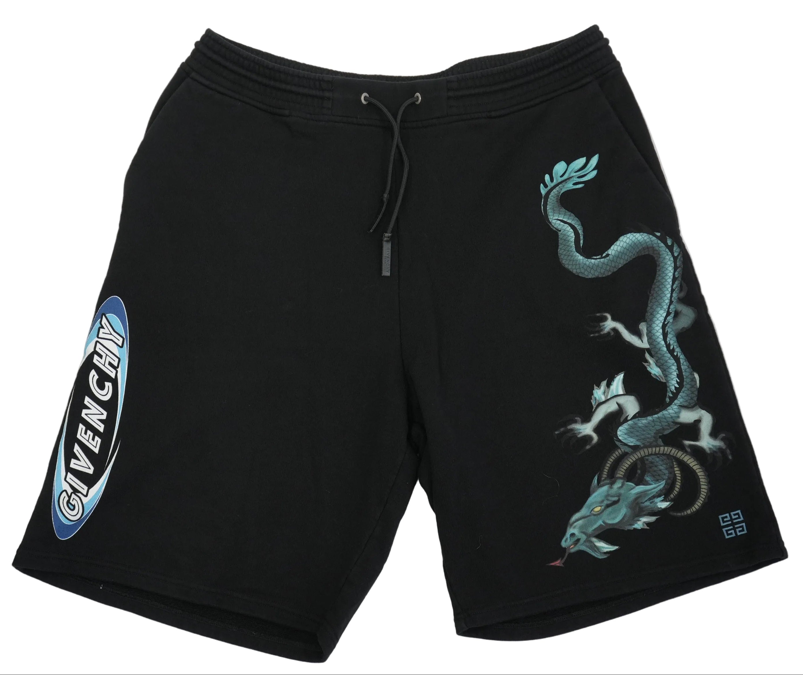 Givenchy Black Dragon Graphic Sweat Shorts Size XL