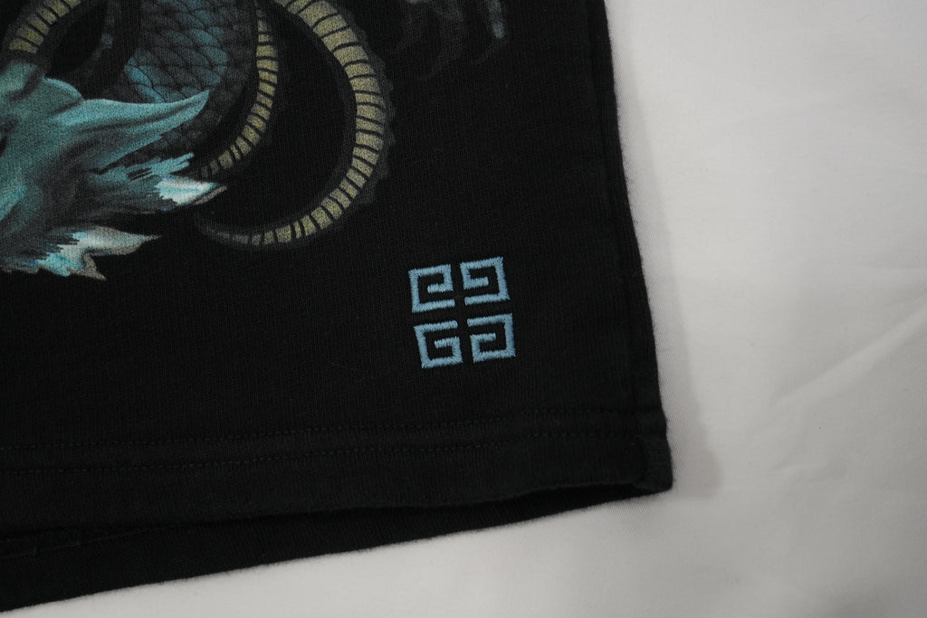 Givenchy Black Dragon Graphic Sweat Shorts Size XL