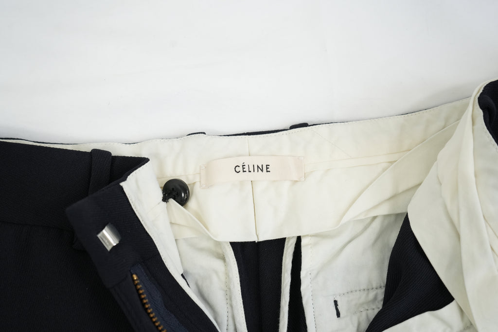 Celine Black Tailored Trousers Slim Fit Straight Leg Dress Pants Size 36