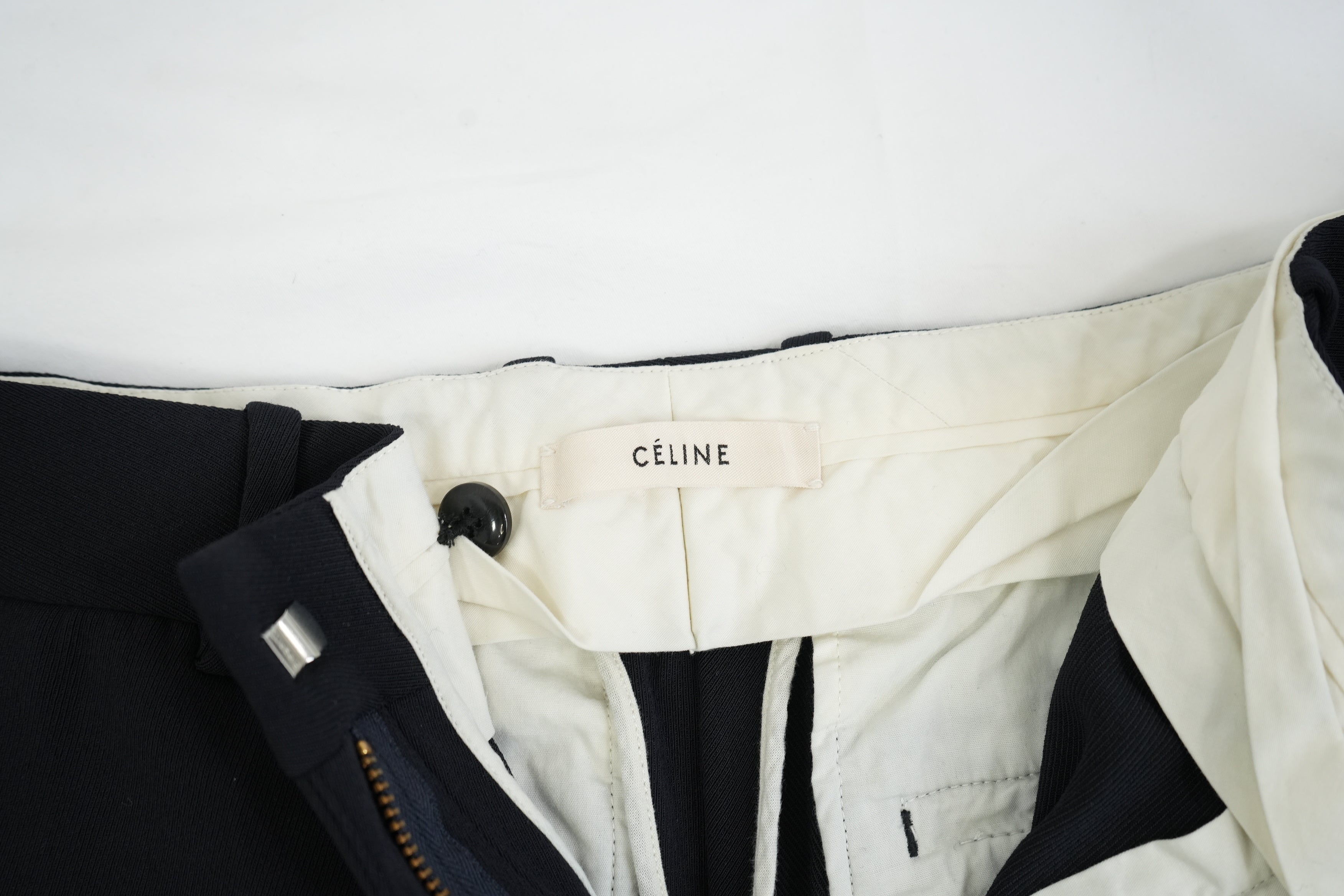 Celine Black Tailored Trousers Slim Fit Straight Leg Dress Pants Size 36