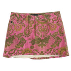 Just Cavalli Pink Brocade Floral Mini Skirt Size 38