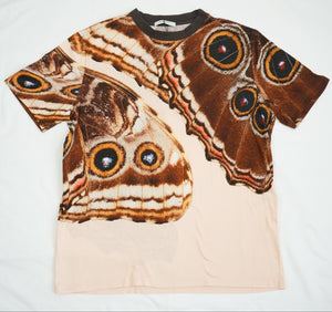 Givenchy Paris Men Butterfly Wing Graphic T-Shirt Brown Beige Size Small