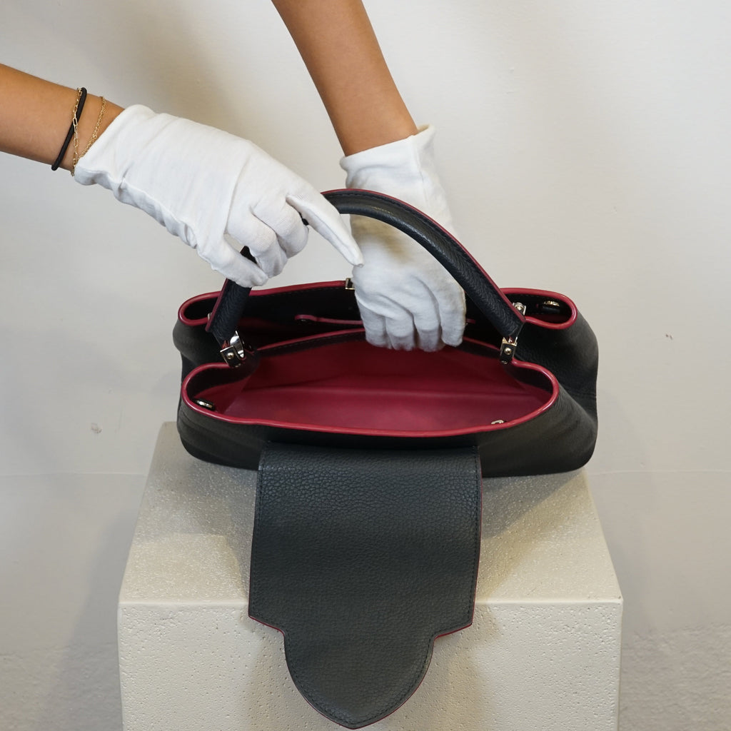 Louis Vuitton Capucines BB in Black and Pink