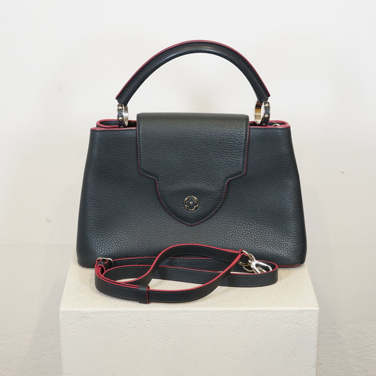 Louis Vuitton Capucines BB in Black and Pink