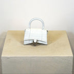 Balenciaga Mini Hourglass Croc Embossed Handle Bag (Box Included).