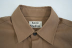 Acne Studios Men Brown Twill Long Sleeve Button Up Shirt Size 44