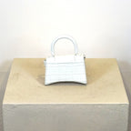 Balenciaga Mini Hourglass Croc Embossed Handle Bag (Box Included).