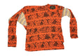 Vivienne Westwood Anglomania Orange Folk Print Long Sleeve Shirt Size XS