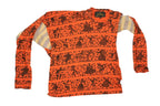 Vivienne Westwood Anglomania Orange Folk Print Long Sleeve Shirt Size XS