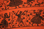 Vivienne Westwood Anglomania Orange Folk Print Long Sleeve Shirt Size XS