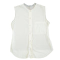 MM6 Maison Margiela White Sleeveless Button Up Shirt Gray Jersey Back Panel