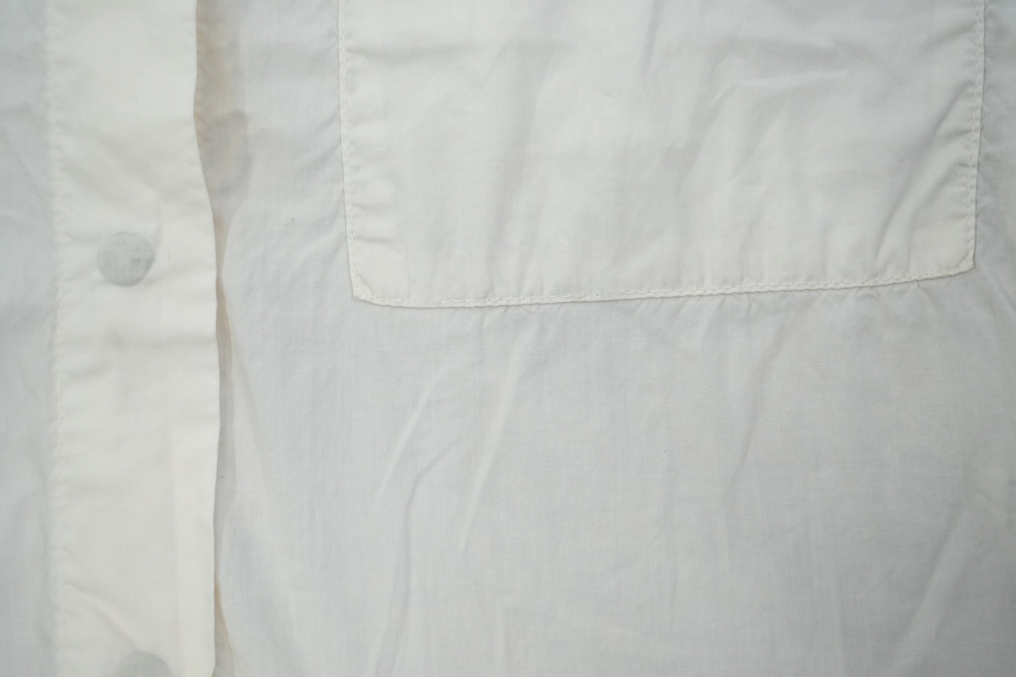 MM6 Maison Margiela White Sleeveless Button Up Shirt Gray Jersey Back Panel