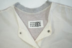 MM6 Maison Margiela White Sleeveless Button Up Shirt Gray Jersey Back Panel