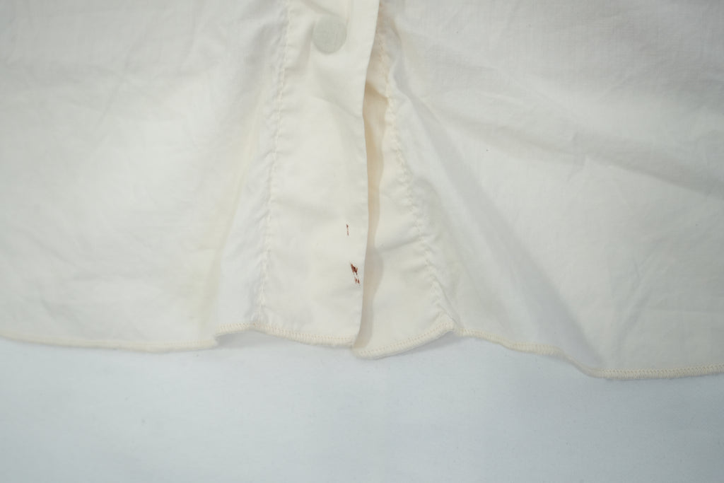MM6 Maison Margiela White Sleeveless Button Up Shirt Gray Jersey Back Panel