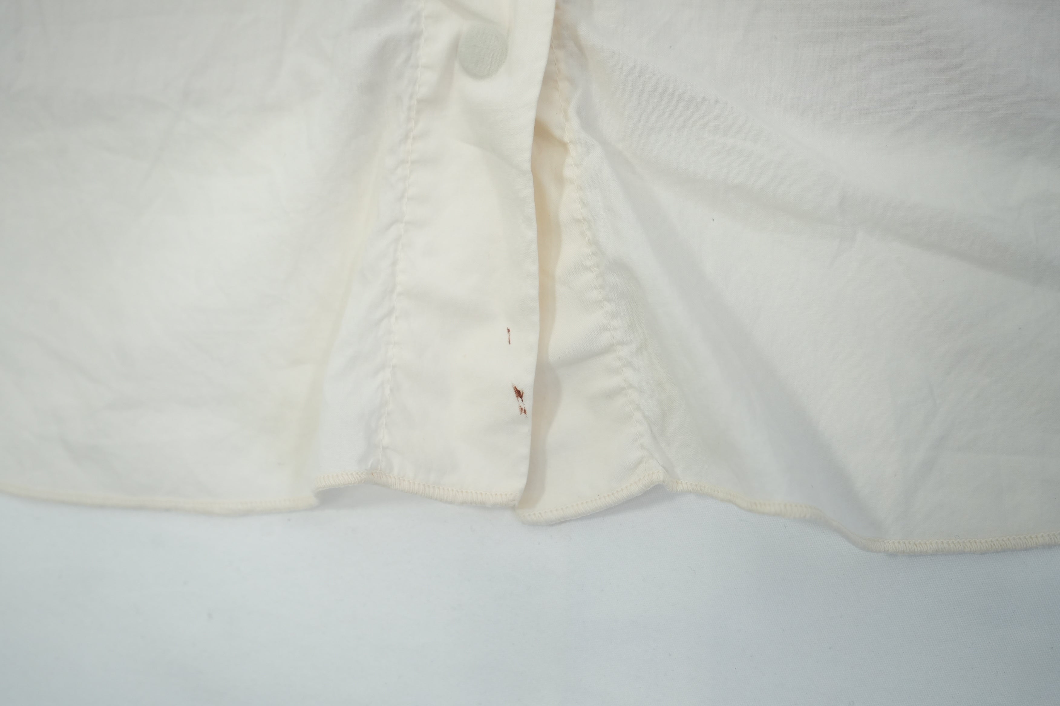 MM6 Maison Margiela White Sleeveless Button Up Shirt Gray Jersey Back Panel