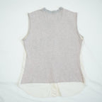 MM6 Maison Margiela White Sleeveless Button Up Shirt Gray Jersey Back Panel