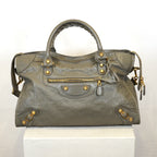 Balenciaga Taup Lambskin Leather Giant 12 Gold Motor City Bag (W/ Dustbag)