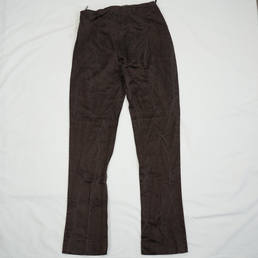 Miu Miu Women Brown Suede Feel Straight Leg Pants Trousers Size 38