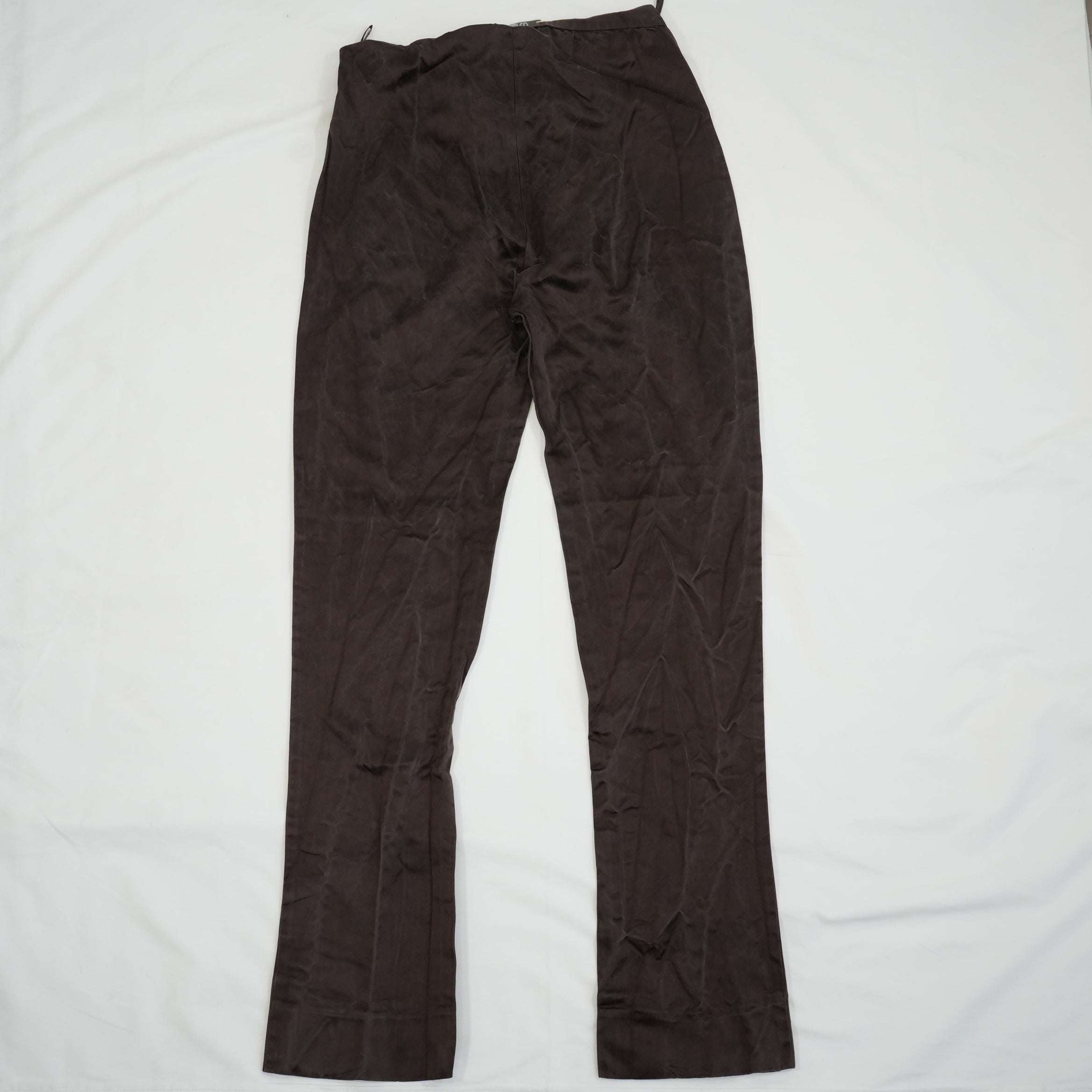 Miu Miu Women Brown Suede Feel Straight Leg Pants Trousers Size 38