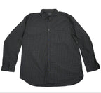 Balenciaga Men Plaid Button Down Shirt Black Red Grid Back Logo Long Sleeve