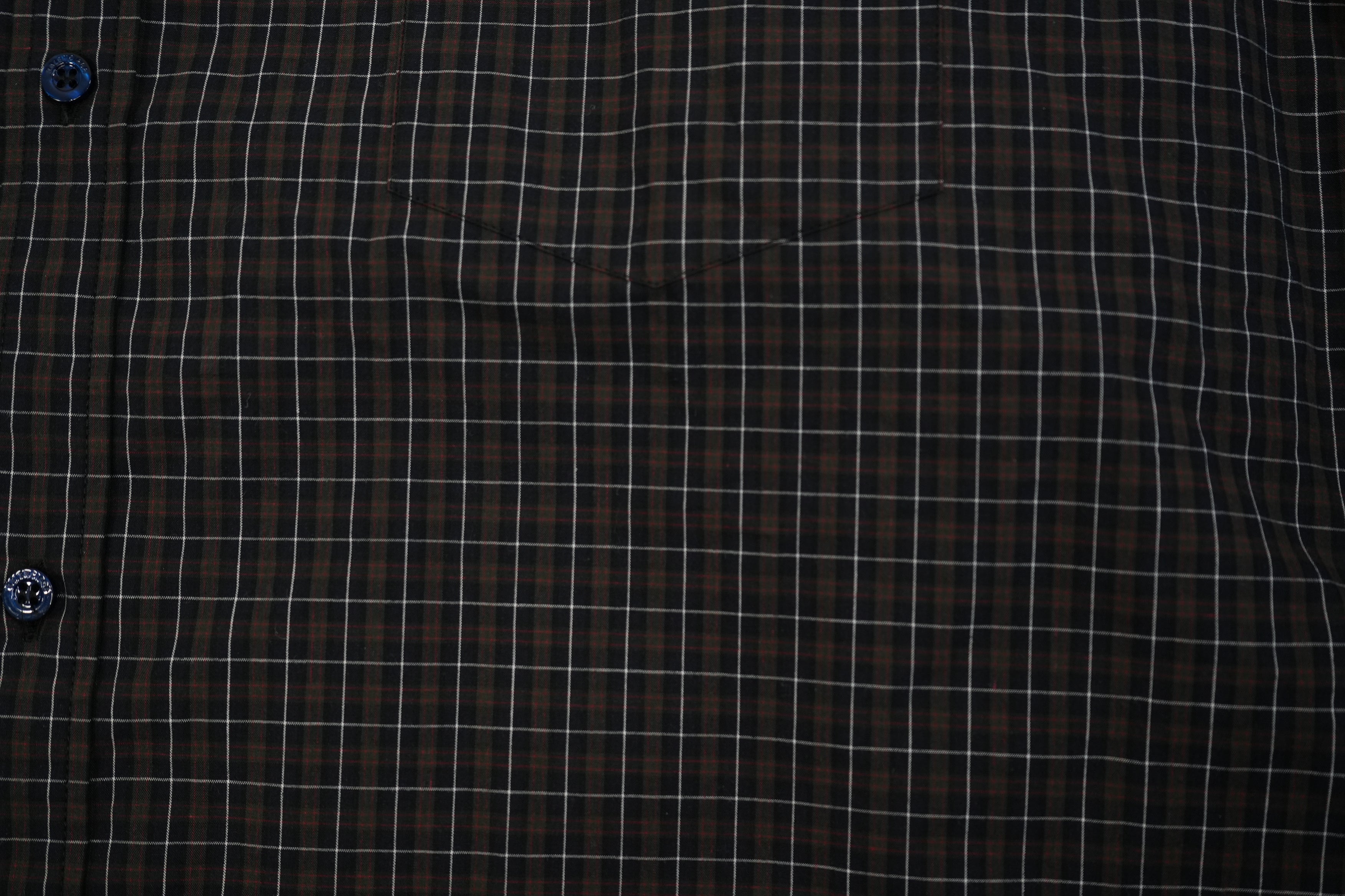 Balenciaga Men Plaid Button Down Shirt Black Red Grid Back Logo Long Sleeve