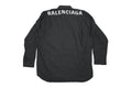 Balenciaga Men Plaid Button Down Shirt Black Red Grid Back Logo Long Sleeve