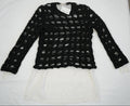Comme des Garcons Layered Black Crochet Net Sweater White Lining Top