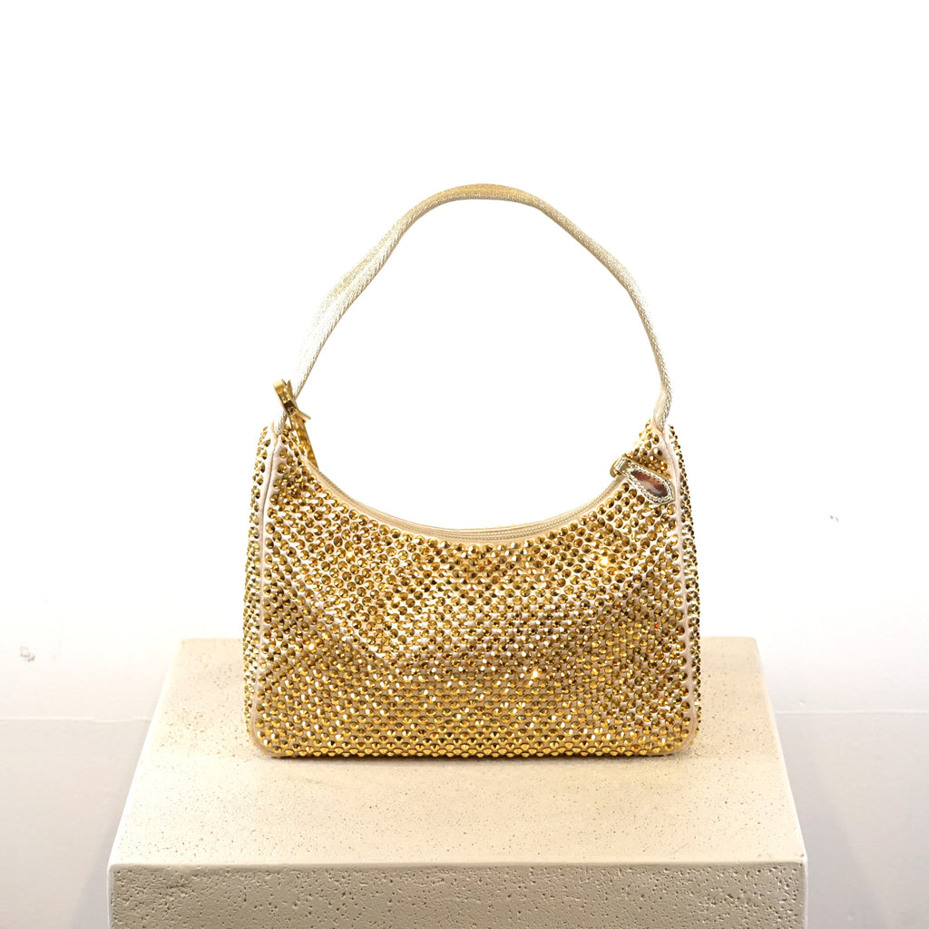 Prada Re-Edition 2005 Mini Crystal-Studded Satin Bag
