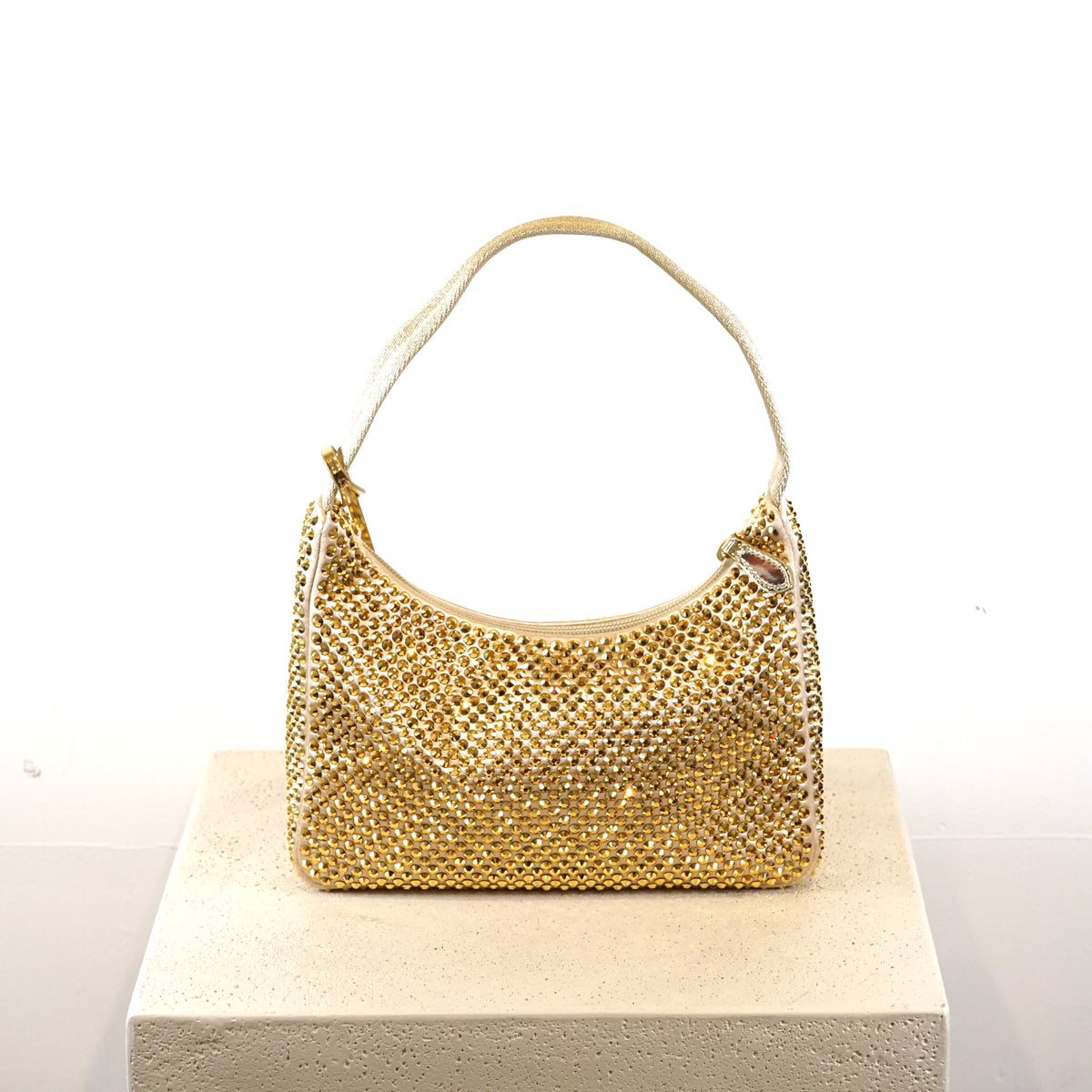 Prada Re-Edition 2005 mini crystal-studded satin bag