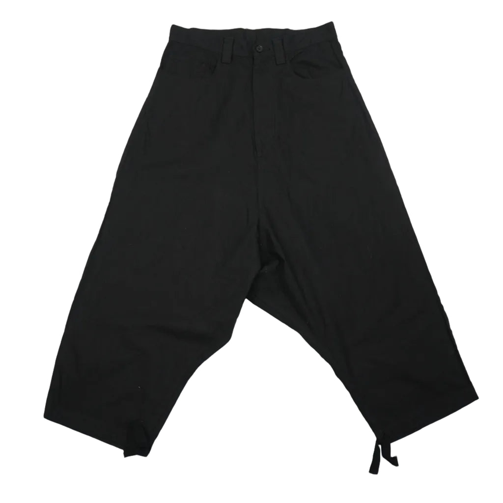 Y's Yohji Yamamoto Black Drop Crotch Harem Pants Cotton Rayon