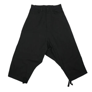 Y's Yohji Yamamoto Black Drop Crotch Harem Pants Cotton Rayon