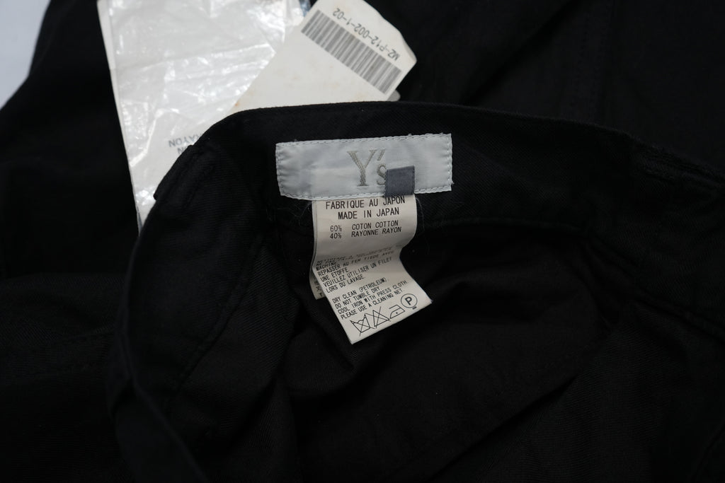 Y's Yohji Yamamoto Black Drop Crotch Harem Pants Cotton Rayon