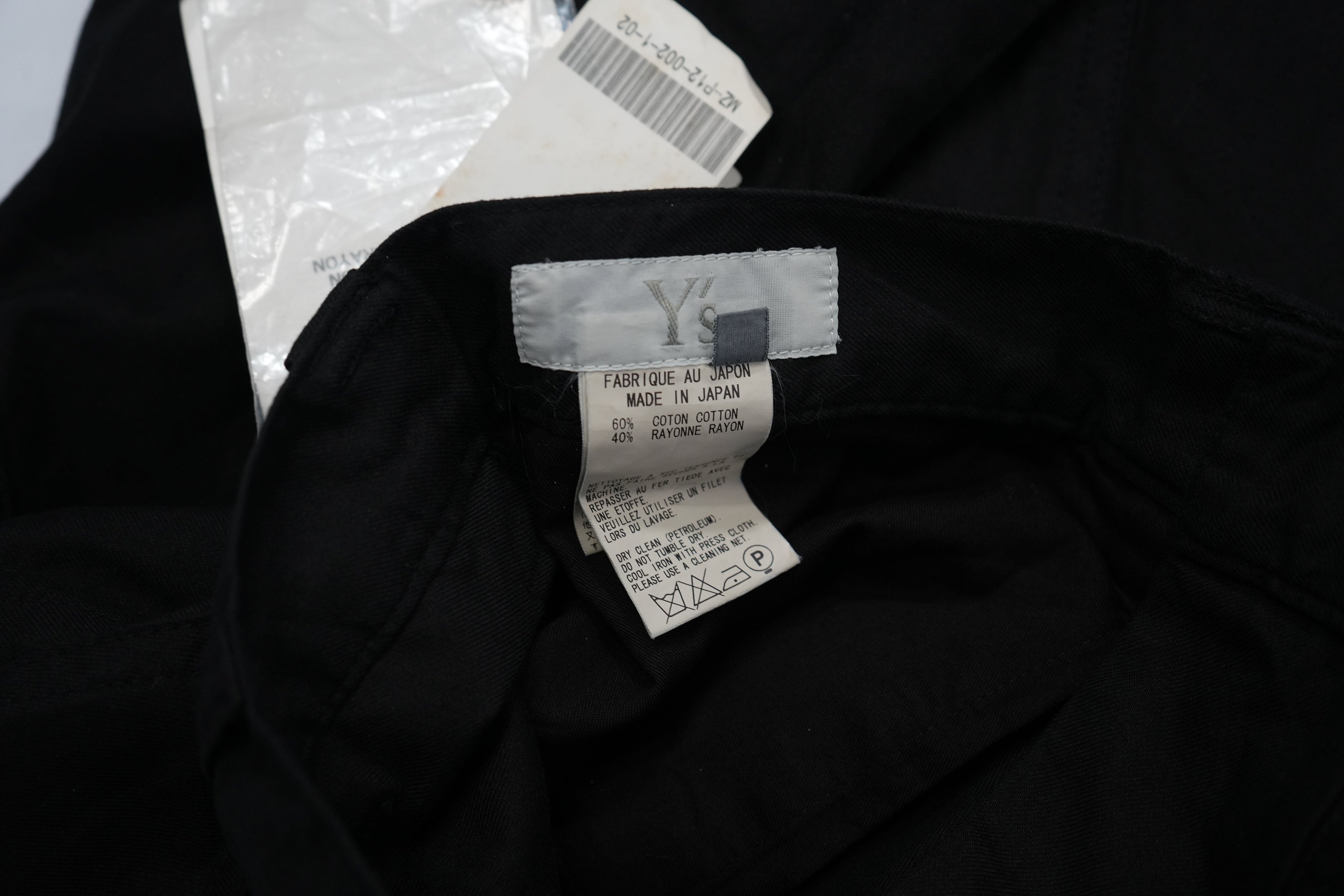 Y's Yohji Yamamoto Black Drop Crotch Harem Pants Cotton Rayon