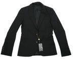 Gucci Womens Black Fitted Suit Jacket Blazer Logo Buttons Luxury