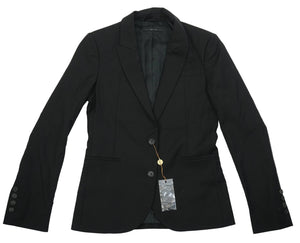 Gucci Womens Black Fitted Suit Jacket Blazer Logo Buttons Luxury