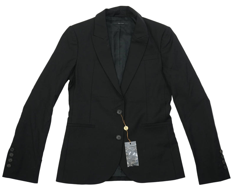 Gucci Womens Black Fitted Suit Jacket Blazer Logo Buttons Luxury