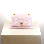Chanel Pink Small Lamb Skin Flap Bag W/ Gold Hardware