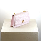 Chanel Pink Small Lamb Skin Flap Bag W/ Gold Hardware