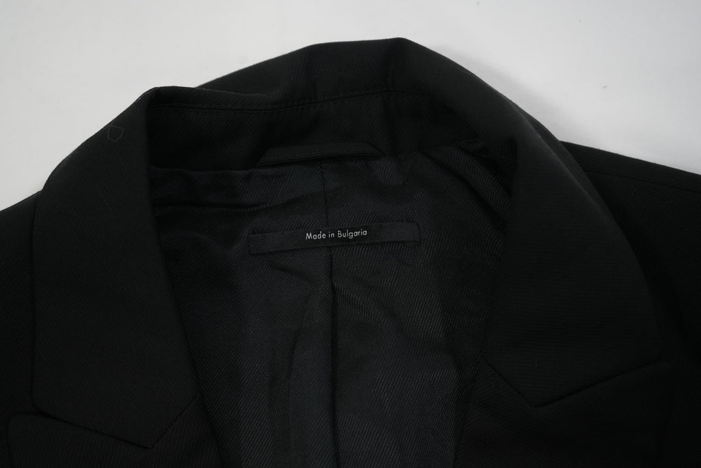 Gucci Womens Black Fitted Suit Jacket Blazer Logo Buttons Luxury