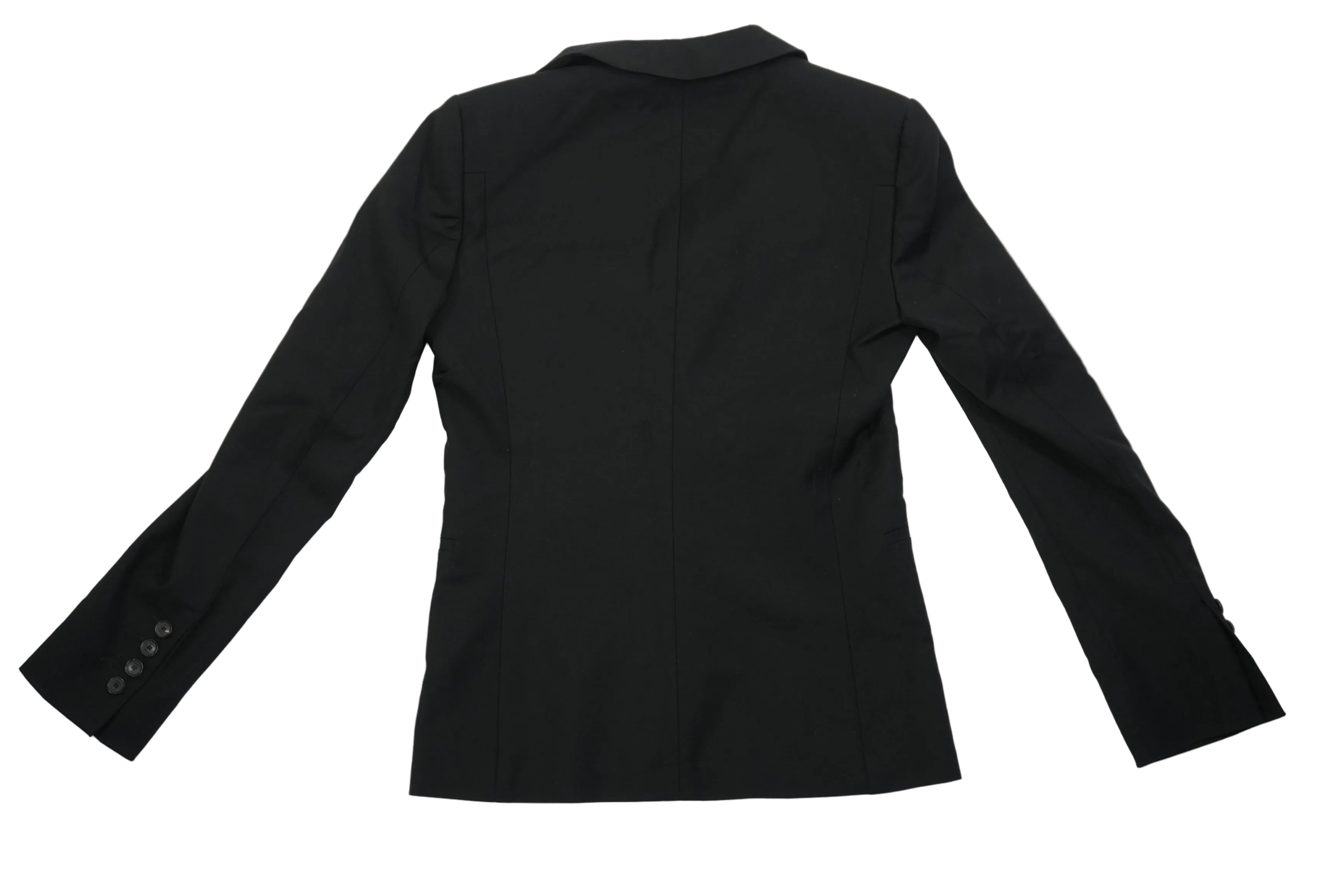 Gucci Womens Black Fitted Suit Jacket Blazer Logo Buttons Luxury