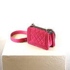 Chanel Pink Velvet Mini Boy Bag/Flap