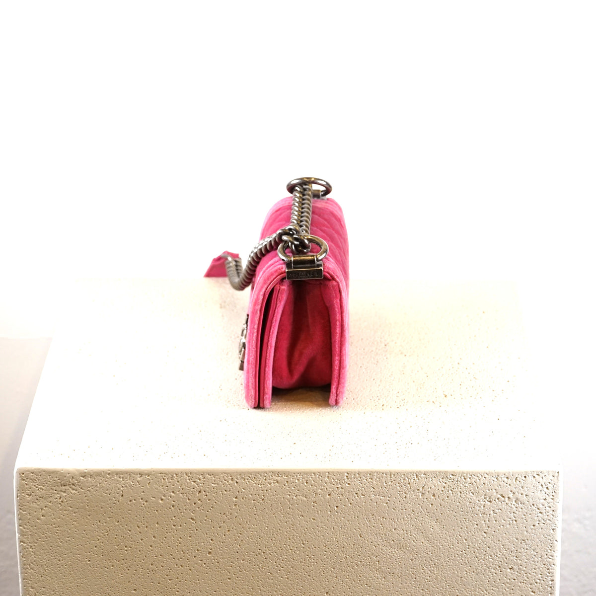 Chanel Pink Velvet Mini Boy Bag/Flap