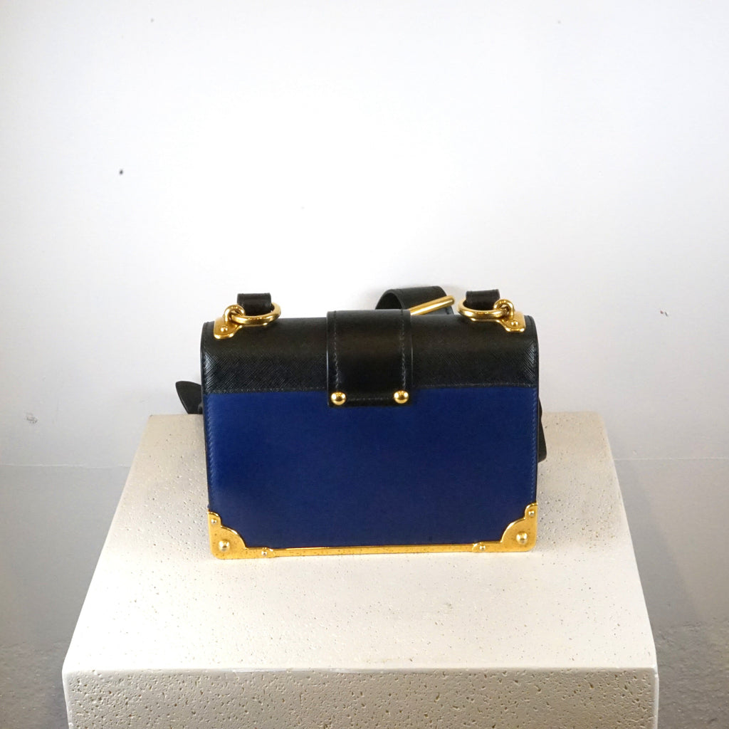 Prada Saffiano Leather Cahier in Blue Calfskin