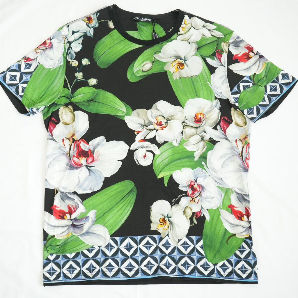 Dolce & Gabbana Elegant Orchid Print Shirt Size 36