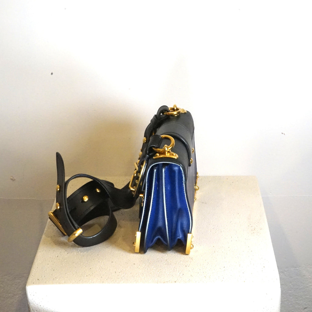 Prada Saffiano Leather Cahier in Blue Calfskin