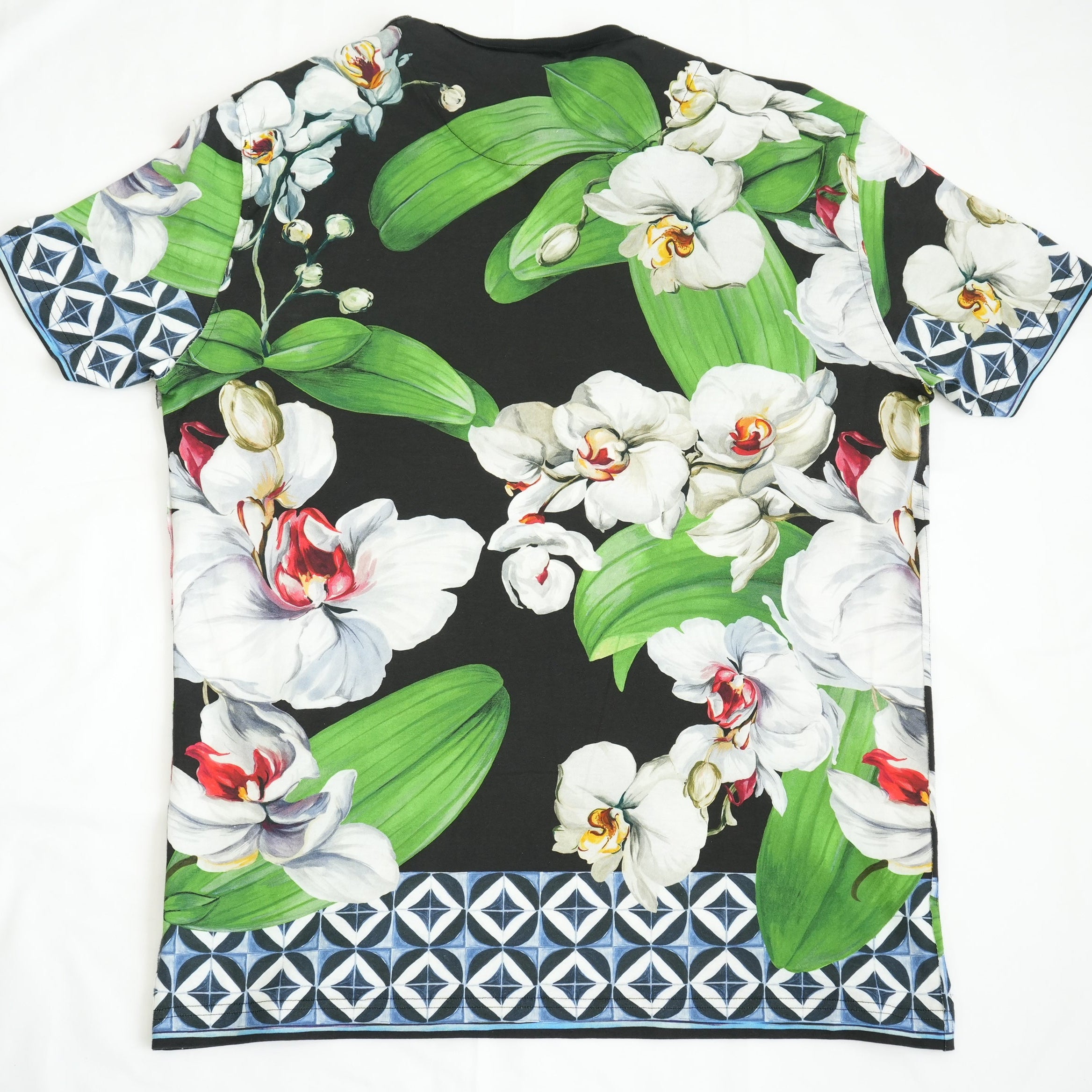 Dolce & Gabbana Elegant Orchid Print Shirt Size 36