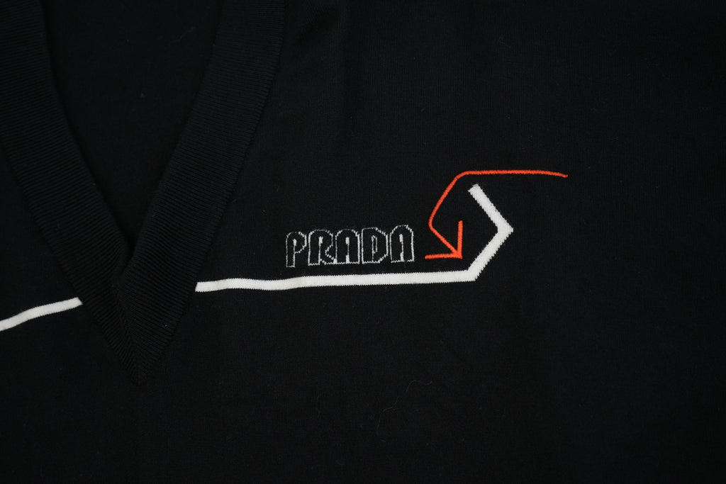 Prada Knit Sweater Black with Stripe Detail