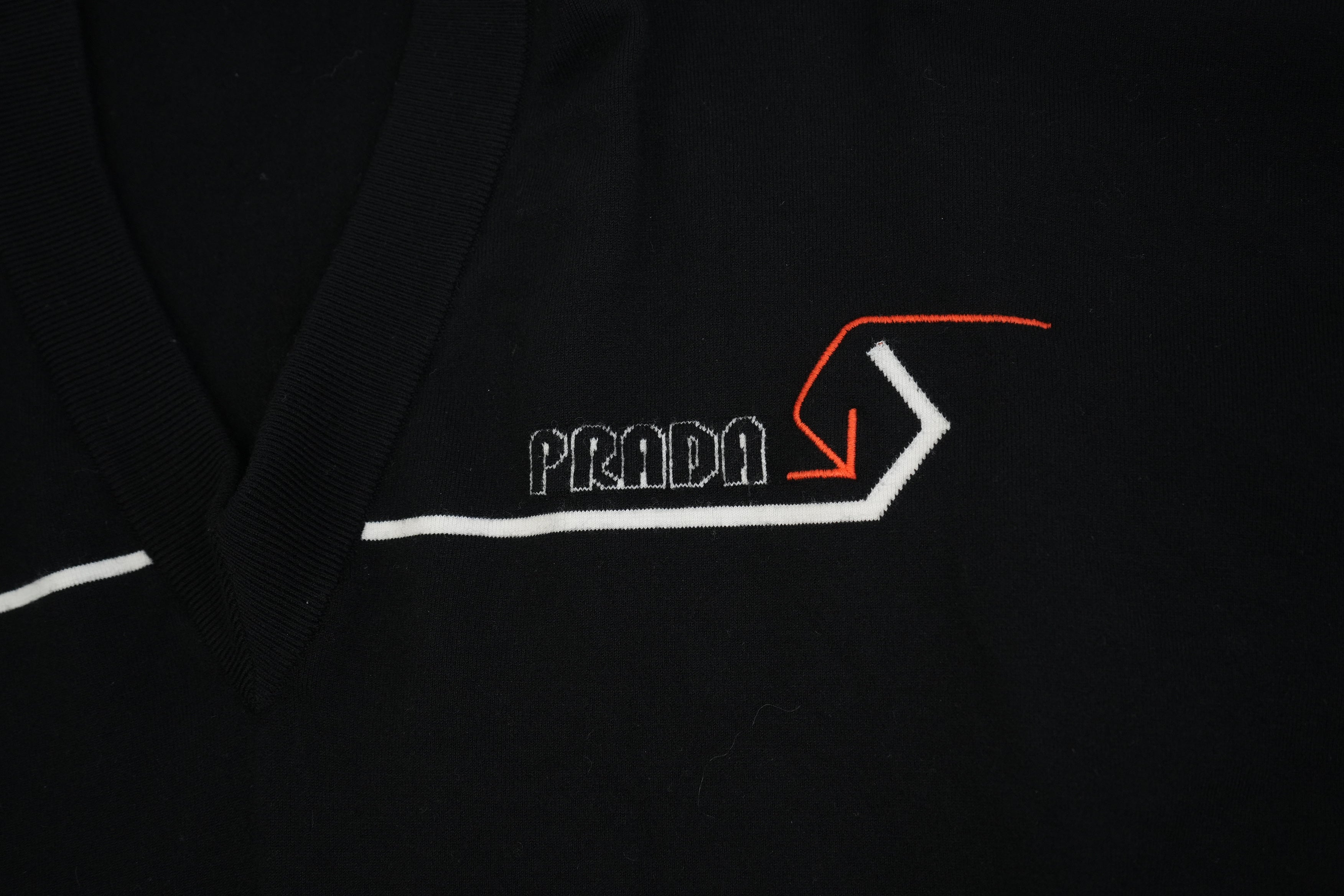 Prada Knit Sweater Black with Stripe Detail