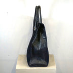 Jimmy Choo Blue Ponyhair Tote with Python Accents