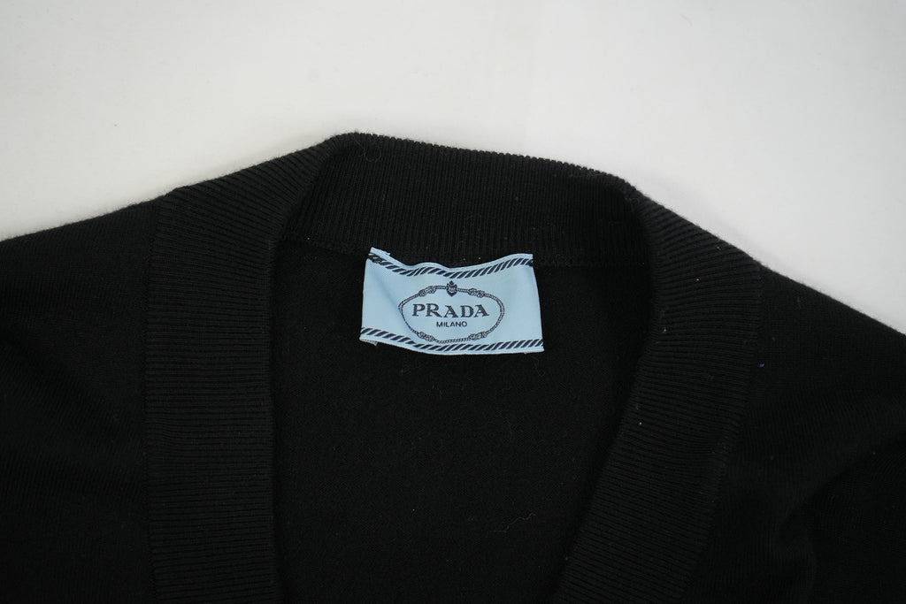 Prada Knit Sweater Black with Stripe Detail